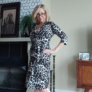 Diane Von Furstenberg Leopard Print Wrap Dress